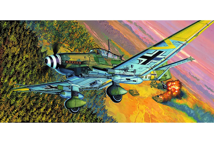 Academy 1/72 JU87G-2 Stuka &amp;quot;Kanonen Vogel&amp;quot; Fighter Scaled Plastic Model Kit image 55413