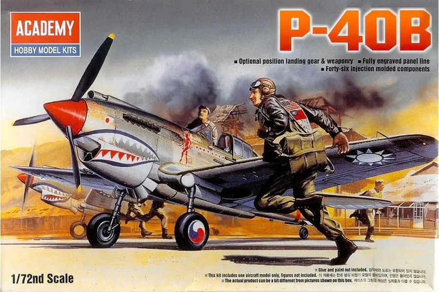 Academy 1/72 Curtiss P-40B Warhawk Fighter Scaled Plastic Model Kit image 55433