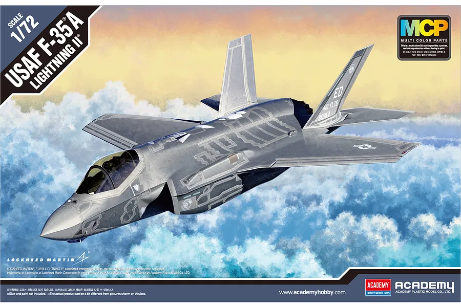 Academy 1/72 USAF F-35A Lightning II Joint Strike Fighter Scaled Plastic Model Kit with Australian Forces Decals image 55447