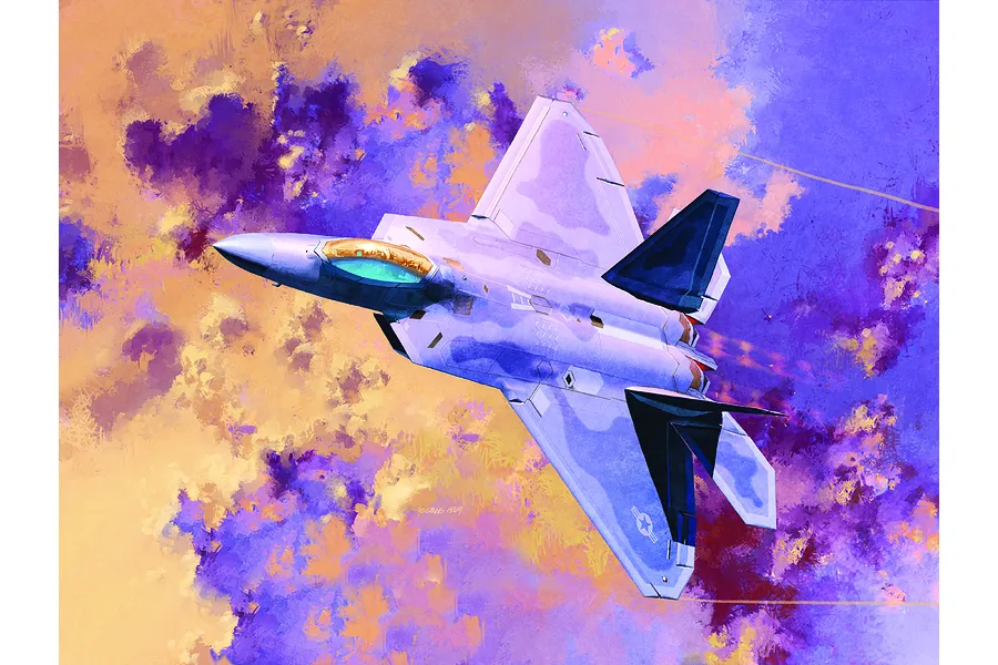 Academy 1/72 USAF F-22A Raptor Fighter Scaled Plastic Model Kit image 55451