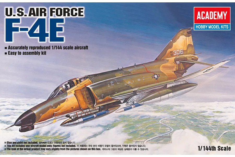 Academy 1/144 USAF F-4E Phantom II Fighter Scaled Plastic Model Kit image 55454