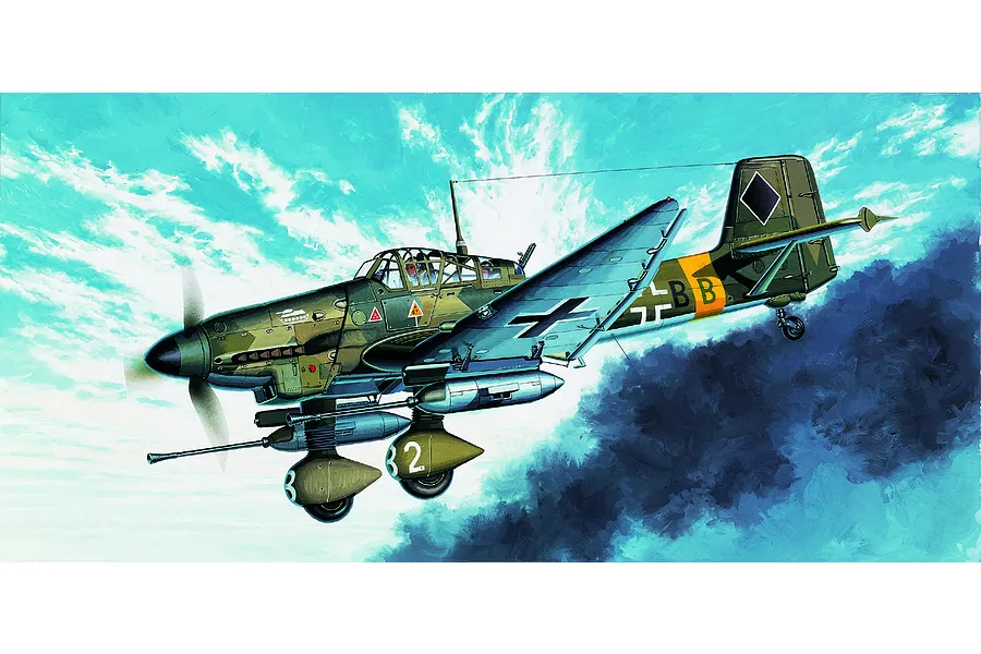 Academy 1/72 JU87G-1 Stuka &amp;quot;Tank Buster&amp;quot; Bomber Scaled Plastic Model Kit image 55473