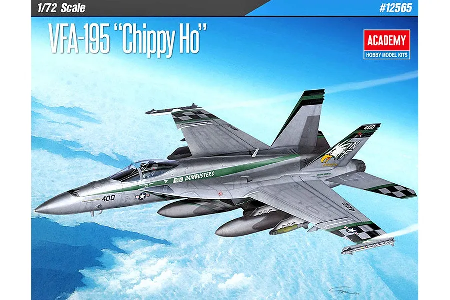 Academy 1/72 USN F/A-18E VFA-195 &amp;quot;Chippy Ho&amp;quot; Fighter Scaled Plastic Model Kit image 55484