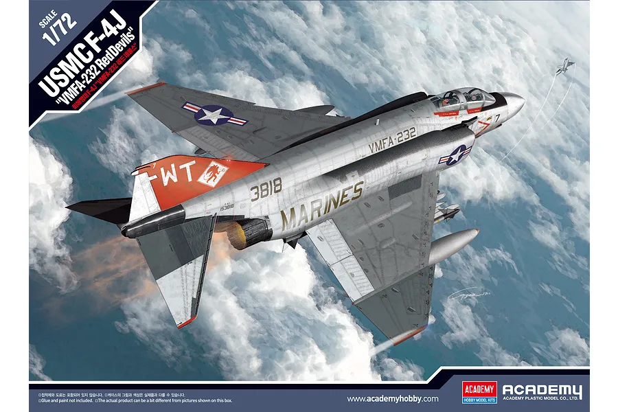 Academy 1/72 USMC F-4J &amp;quot;VMFA-232 Red Devils&amp;quot; Fighter Scaled Plastic Model Kit image 55507