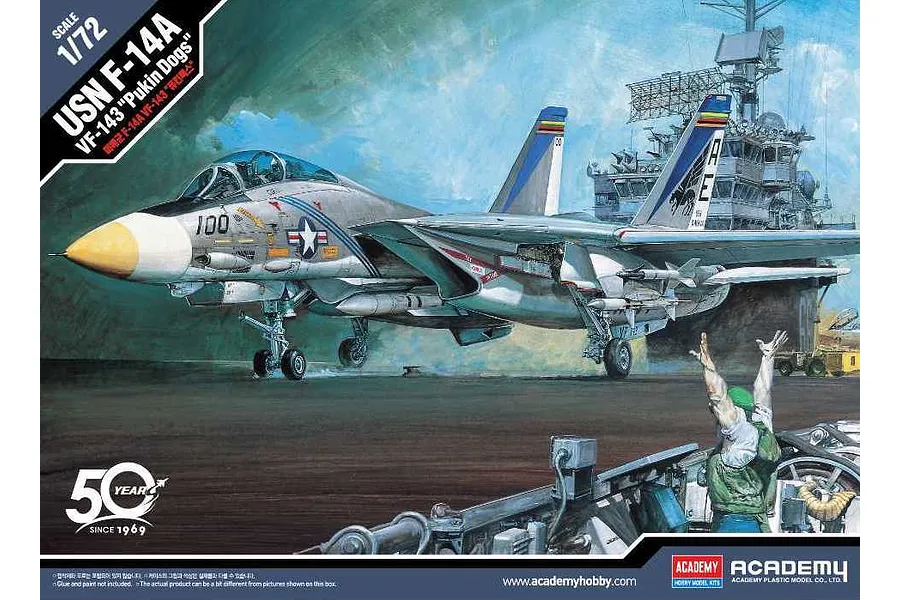 Academy 1/72 USN F-14A VF-143 &amp;quot;Pukin Dogs&amp;quot; Fighter Scaled Plastic Model Kit image 55509
