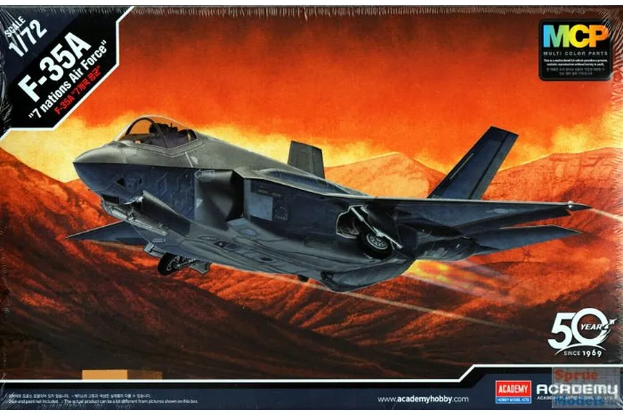 Academy 1/72 F-35A &amp;quot;7 Nations Air Force&amp;quot; Fighter Scaled Plastic Model Kit w/ Australian Insignia image 55527