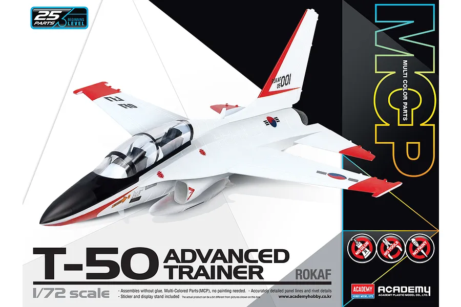 Academy 1/72 Rokaf T-50 Advanced Trainer PAK FA MCP Scaled Plastic Model Kit image 55533