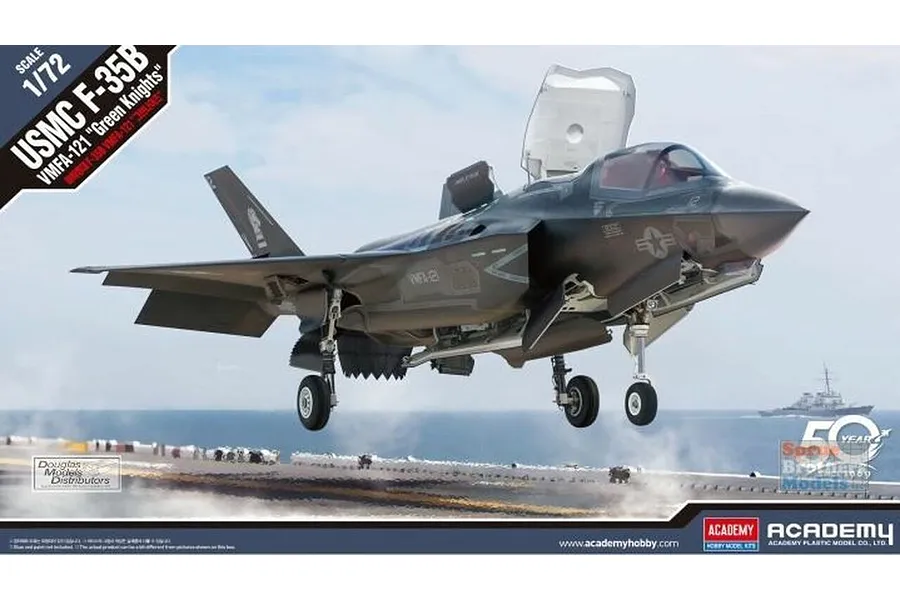Academy 1/72 USMC F-35B VMFA-121 &amp;quot;Green Knights&amp;quot; Fighter Scaled Plastic Model Kit image 55554