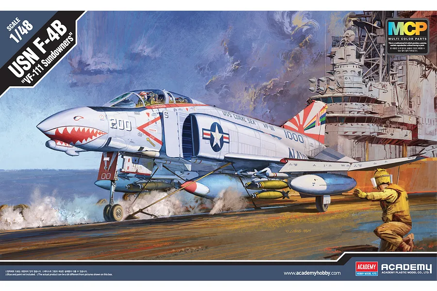 Academy 1/48 USN F-4B &amp;quot;VF-11 Sundowners&amp;quot; Phantom II MCP Scaled Plastic Model Kit image 55556