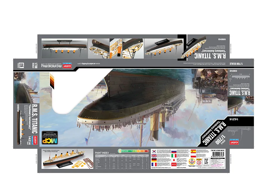 Academy 1/700 RMS Titanic &amp;quot;Centenary Anniversary&amp;quot; MCP Ship Scaled Plastic Model Kit image 55691