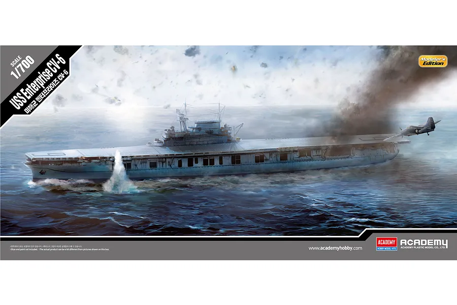 Academy 1/700 USS Enterprise CV-6 Aircraft Carrier Modeler&amp;#039;s Edition Scaled Plastic Model Kit image 55695