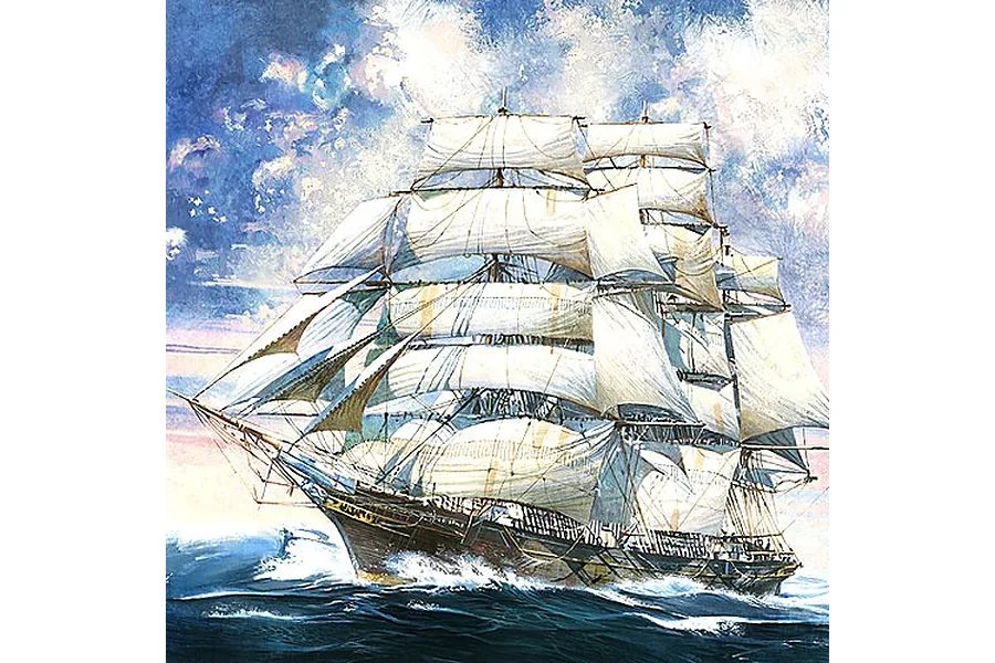 Academy 1/350 Cutty Sark Clipper Ship Scaled Plastic Model Kit image 55721