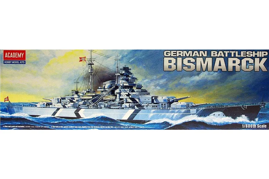 Academy 1/800 German Bismarck Battleship (Static) Scaled Plastic Model Kit image 55722