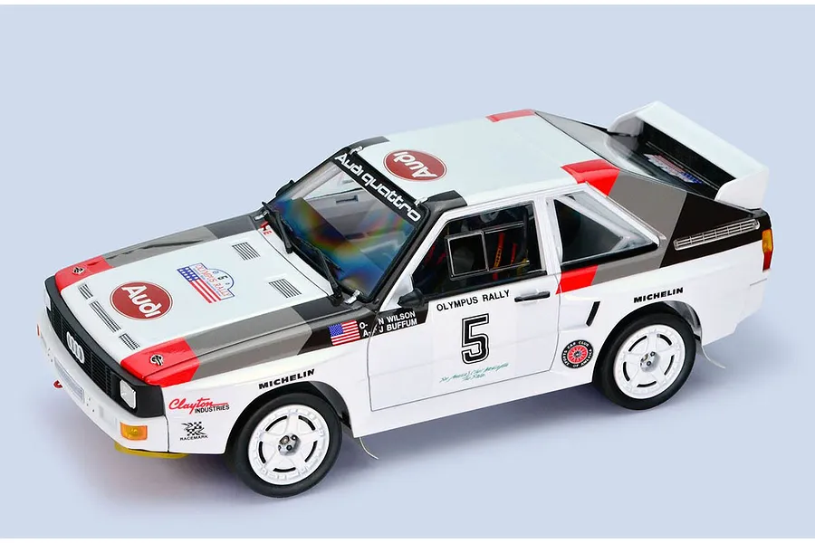 NuNu 1/24 Audi Sport Quattro S1 (&amp;#039;86 US Olympus Rally) Scaled Plastic Model Kit image 55767