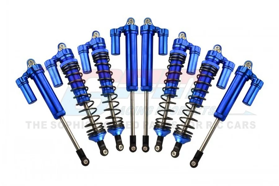 GPM Blue Aluminium UDR Front &amp;amp; Rear Adjustable Piggyback Shocks 8Pcs image 55894