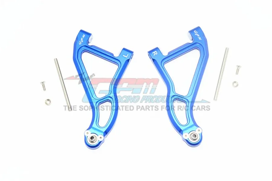 GPM Blue Aluminium Front Upper Suspension Arms 2Pcs w/ Hardware image 1