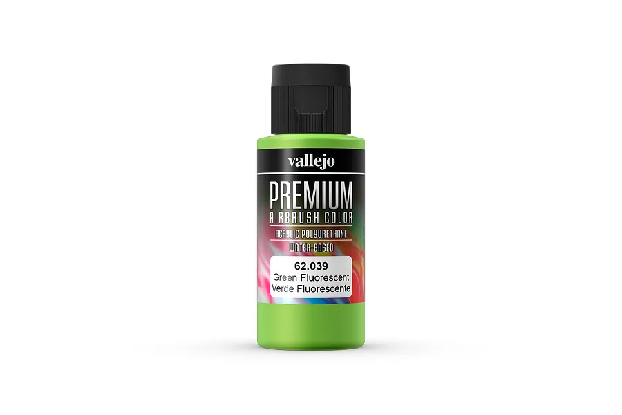 Vallejo Fluorescent Green Polyurethane Premium Airbrush Colour 60ml image 55993