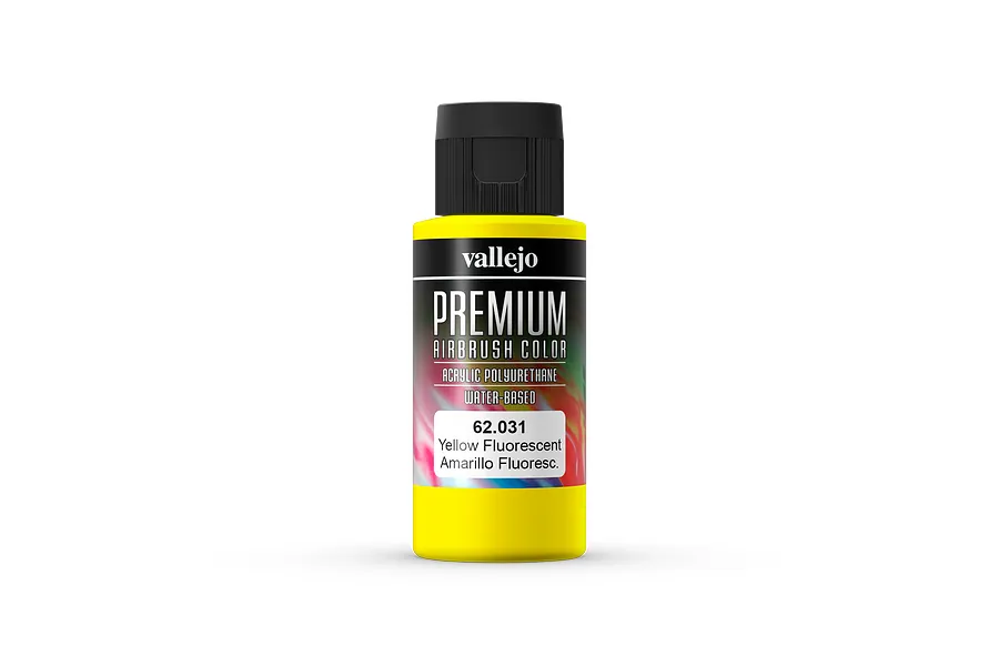 Vallejo Fluorescent Yellow Polyurethane Premium Airbrush Colour 60ml image 55999