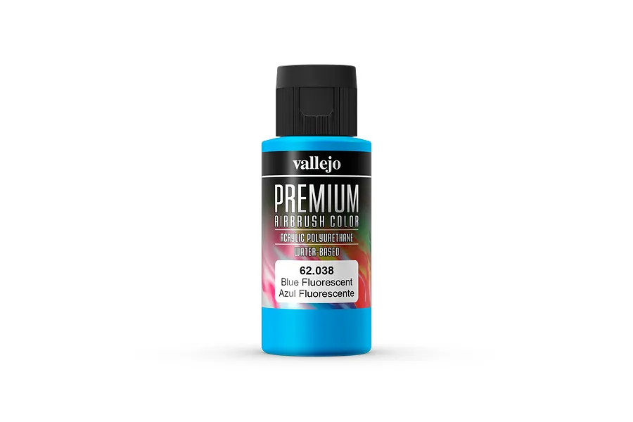 Vallejo Fluorescent Blue Polyurethane Premium Airbrush Colour 60ml image 56001