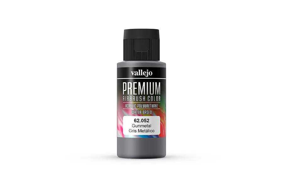Vallejo Gunmetal Polyurethane Premium Airbrush Colour Paint 60ml image 56020