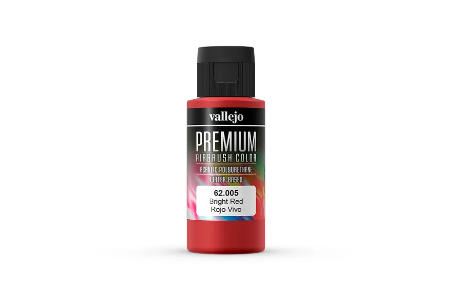 Vallejo Bright Red Polyurethane Premium Airbrush Colour Paint 60ml image 56029