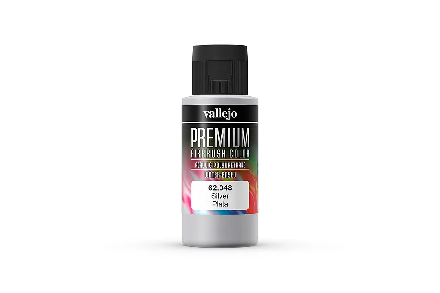 Vallejo Silver Polyurethane Premium Airbrush Colour 60ml image 56070