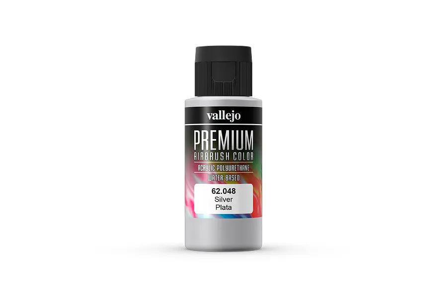 Vallejo Silver Polyurethane Premium Airbrush Colour 60ml image 56071