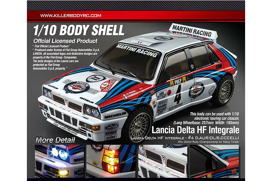 Killerbody 1/10 Lancia Delta HF Integrale Rally Painted Body Shell image 56264