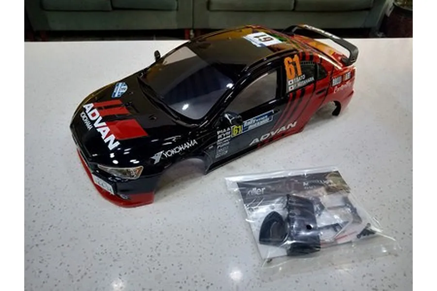 Killerbody 1/10 Mitsubishi Evolution X Rally Painted Body Shell image 56302