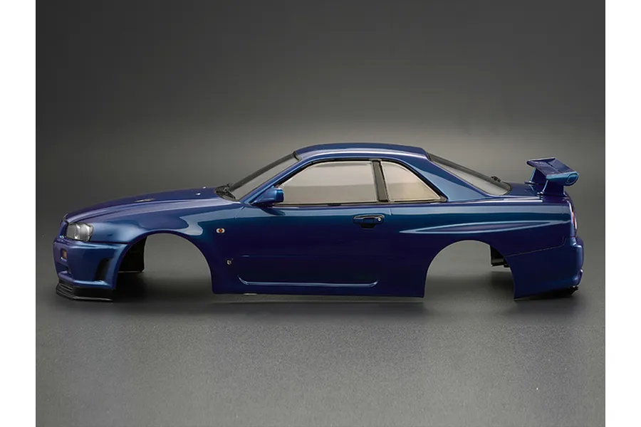 Killerbody 1/10 Nissan Skyline BNR34 Blue Painted Body Shell w/ Decals image 56342