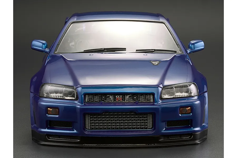 Killerbody 1/10 Nissan Skyline BNR34 Blue Painted Body Shell w/ Decals image 56345