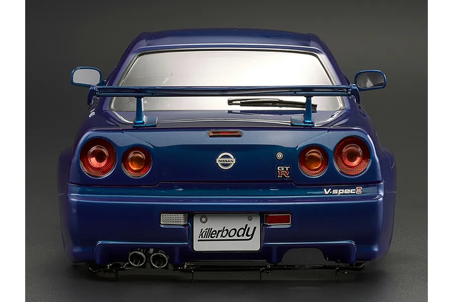 Killerbody 1/10 Nissan Skyline BNR34 Blue Painted Body Shell w/ Decals image 56348