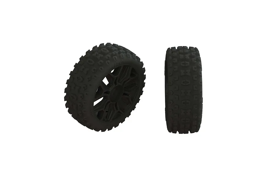 ARRMA 3.3&amp;quot; dBoots 2HO Tyres on Gunmetal Rims 2Pcs - Glued Wheels image 56572
