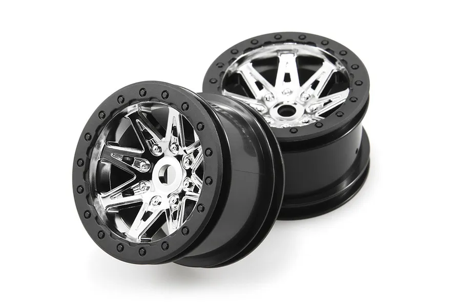 Axial 2.2&amp;quot; Raceline Renegade Chrome Rims 2Pcs image 5660