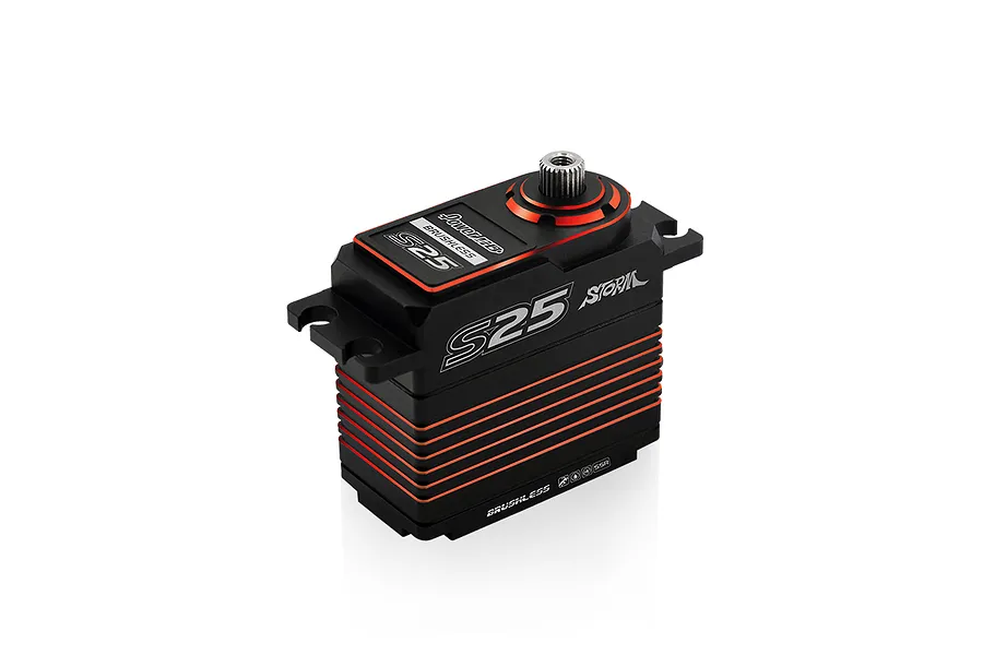 Power HD Red Aluminium Storm S25 Standard HV Brushless 25kg 7.4v Metal Geared Servo image 56662