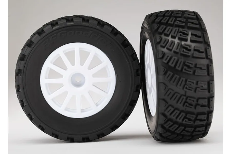 Traxxas 2.2/3.0&amp;quot; BFGoodrich S1 Compound Gravel Tyres on 12 Spoke White Rims w/ Foam Inserts - Glued Wheels 2Pcs image 56670