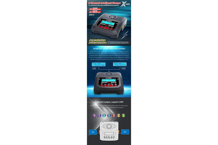 G.T. Power X2mini Dual Port AC/DC Smart Charger image 56860