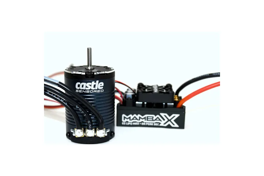 Castle Creations 1406-2850Kv 4-Pole Sensored Brushless Motor &amp;amp; Mamba X Waterproof 6S ESC Combo image 57046