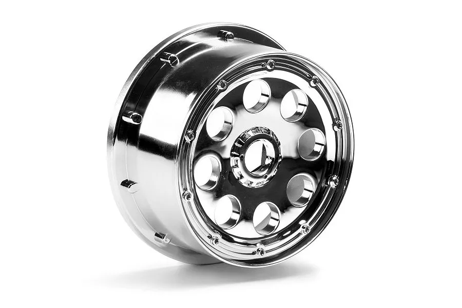 HPI 4.7&amp;quot; Chrome Outlaw Beadlock Front Rims 2Pcs image 57049
