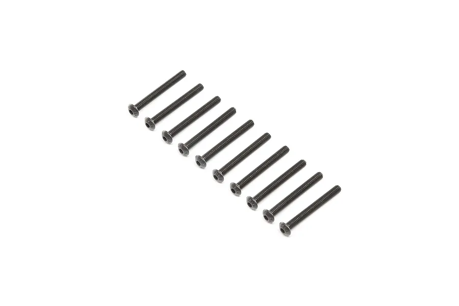 Losi 4x35mm Black Oxide Steel Fine Thread Button Head Screws 10Pcs image 57103