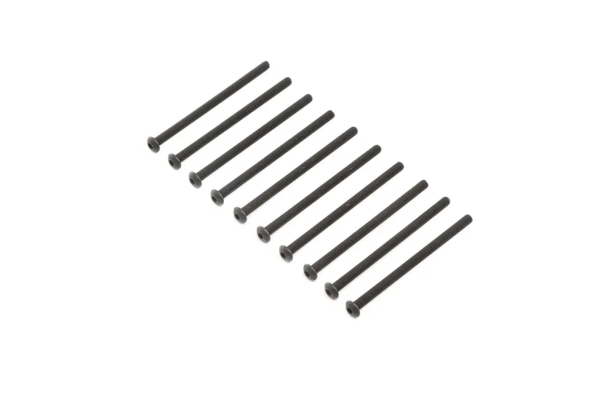 Losi 4x65mm Black Oxide Steel Fine Thread Button Head Screws 10Pcs image 57104