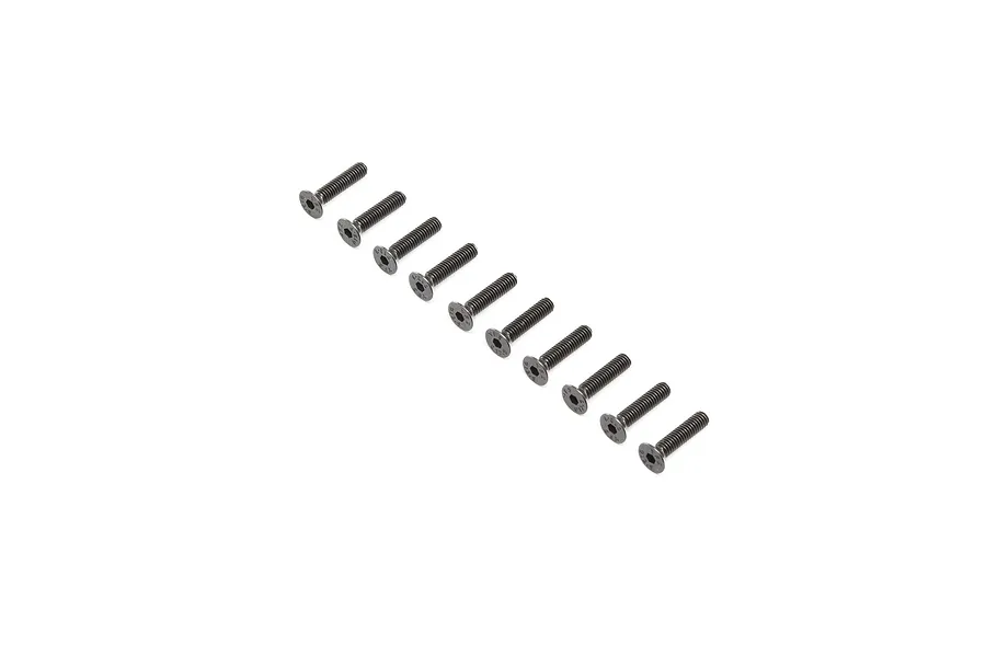 Losi 4x18mm Black Oxide Steel Fine Thread Countersunk Head Screws 10Pcs image 57109