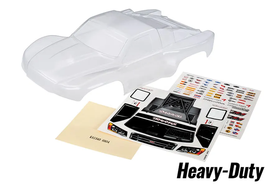 Traxxas Slash 4x4 Heavy Duty Clear Unpainted Body Shell w/ Decal Sheets image 57162