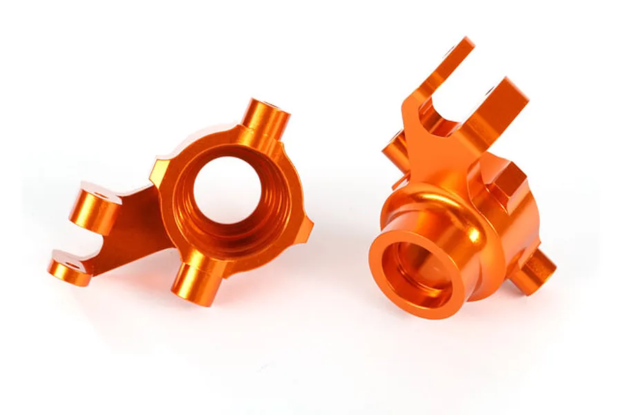 Traxxas Maxx 1/10 Orange Aluminium Steering Hubs 2Pcs image 57246
