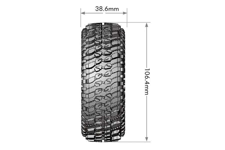 Louise 1.9&amp;quot; CR-Champ Super Soft Tyres on Black Chrome Rims - Glued Wheels 2Pcs image 57270
