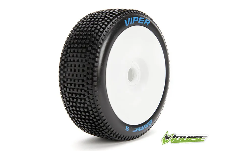 Louise 3.3&amp;quot; B-Viper Super Soft Tyres on White Dish Rims - Glued Wheels 2Pcs image 57278