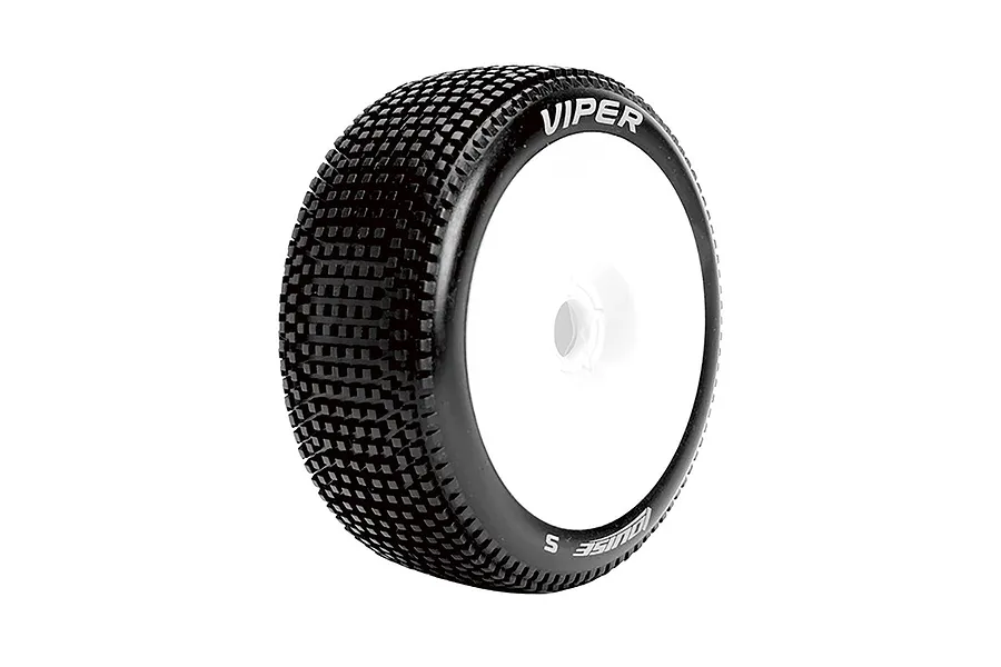 Louise 3.3&amp;quot; B-Viper Super Soft Tyres on White Dish Rims - Glued Wheels 2Pcs image 57279
