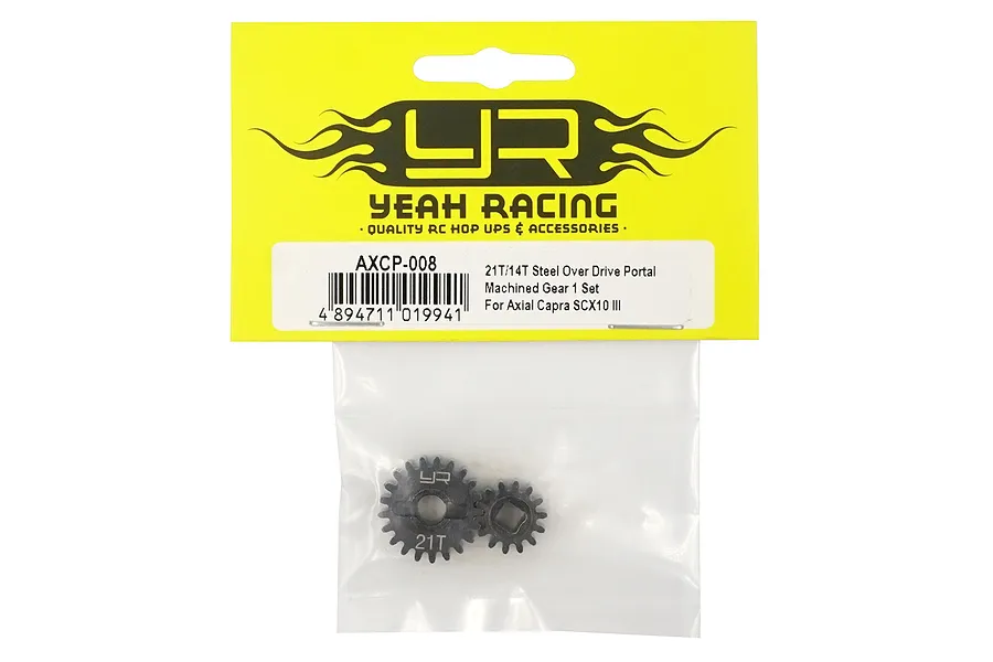 Yeah Racing HD Steel 21T &amp;amp; 14T Overdrive Portal Gear Set image 57394