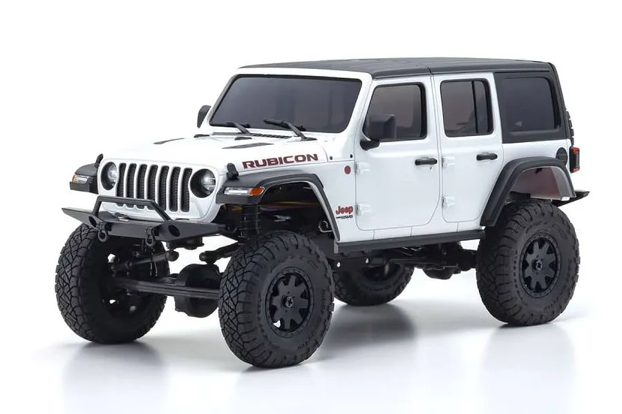 Kyosho Mini-Z Jeep Wrangler Unlimited Rubicon RC Rock Crawler Electric 4WD RTR - Bright White image 57405