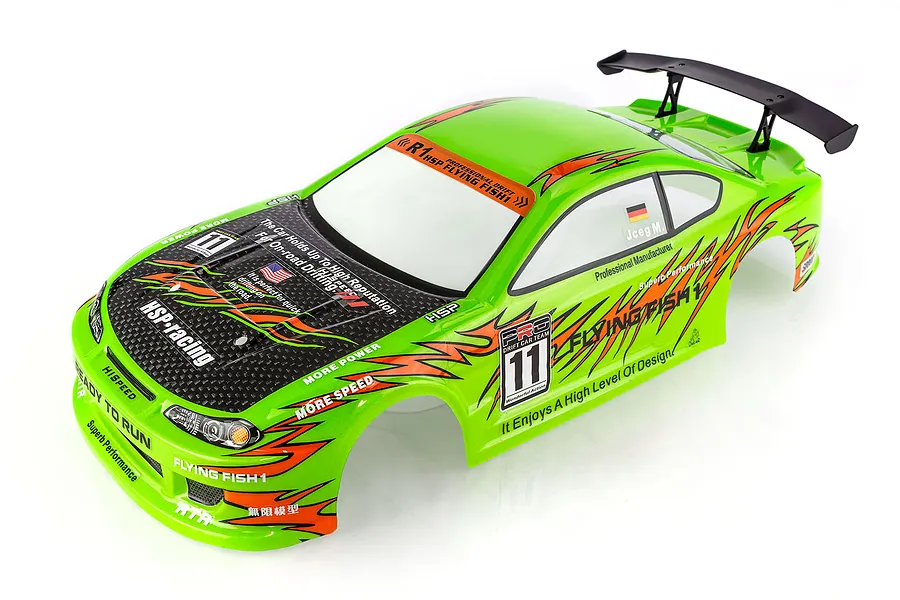 HSP 1/10 On Road Painted Green Body Shell image 57484